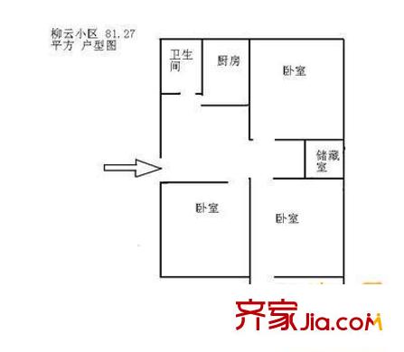 柳云小區(qū) 3室 戶型圖
