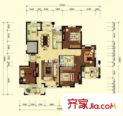 東淼家園 4室 戶型圖