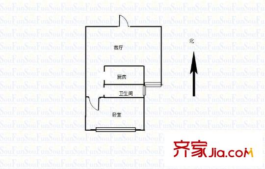愛特公寓 1室 戶型圖
