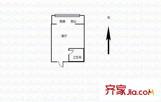 愛特公寓 1室 戶型圖