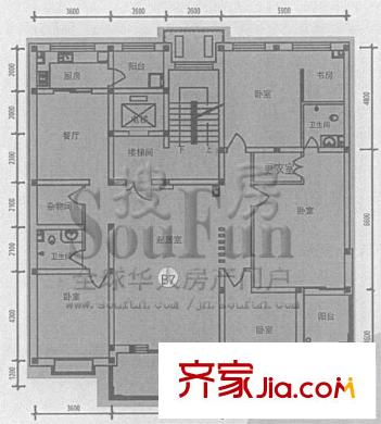 燕東秀府戶型圖復(fù)式 7室3廳3衛(wèi)