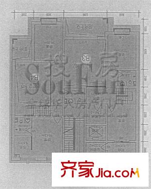 燕東秀府戶型圖B4復(fù)式 4室2廳3衛(wèi)