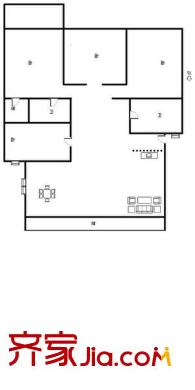 環(huán)山路大眾日報社宿舍 4室 戶型圖