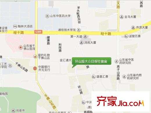 環(huán)山路大眾日?qǐng)?bào)社宿舍交通圖 