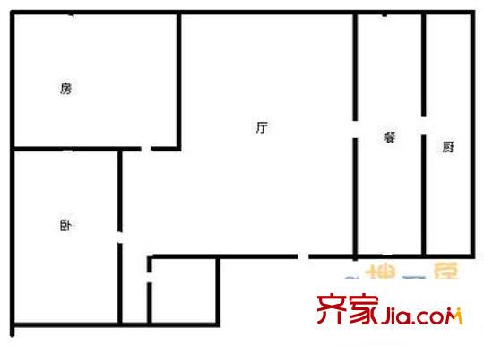 谷莊欣都小區(qū) 2室 戶型圖
