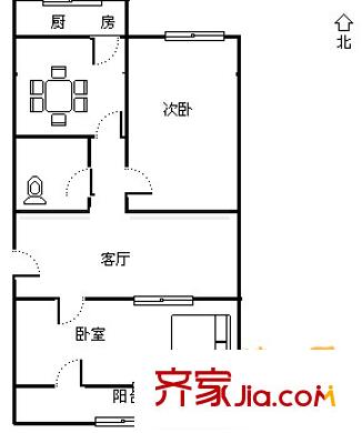 華洋名苑 2室 戶型圖