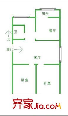 東關(guān)大街宿舍 2室 戶(hù)型圖