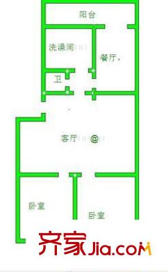 東關(guān)大街宿舍 2室 戶(hù)型圖