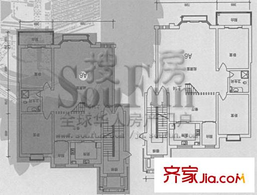 燕東秀府戶型圖A6 復式 4室3廳3衛(wèi)
