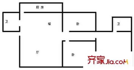 山大南校教職工宿舍戶型圖濟(jì)南 山大南校（教職工）宿舍 戶型圖 3室2廳2衛(wèi)1廚