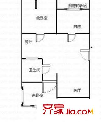 山大南校教職工宿舍戶型圖濟(jì)南 山大南校（教職工）宿舍 戶型圖 2室1廳1衛(wèi)1廚