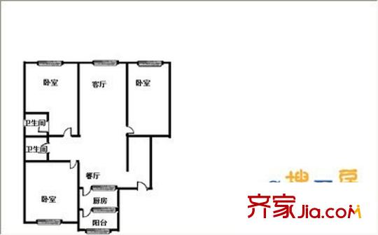 名人大第 3室 戶型圖