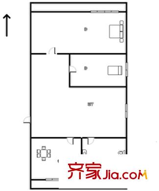 天成路單位宿舍 2室 戶型圖