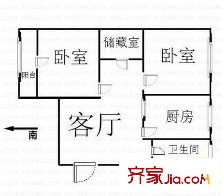 柳云小區(qū) 2室 戶型圖