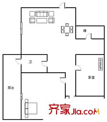 經(jīng)十路市中段宿舍戶(hù)型圖經(jīng)十路（市中區(qū)）單位宿舍 2室 戶(hù)型圖 2室2廳1衛(wèi)1廚