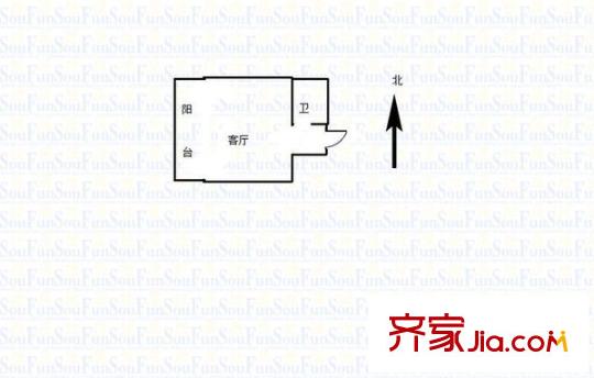 愛特公寓 1室 戶型圖