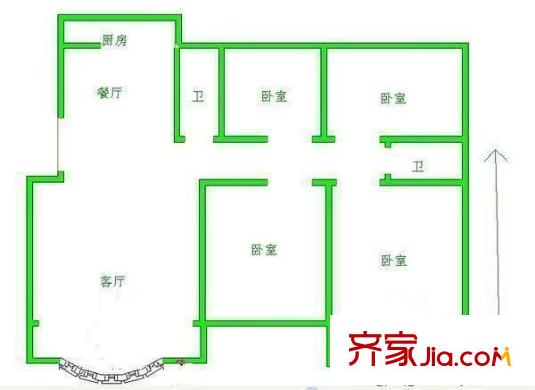 留園小區(qū) 4居室 戶型圖