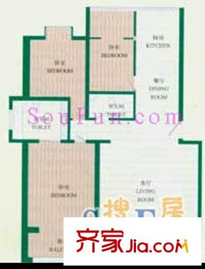 開元圣華山莊 3居室 戶型圖