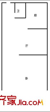 經(jīng)三小緯六路宿舍 1室 戶型圖
