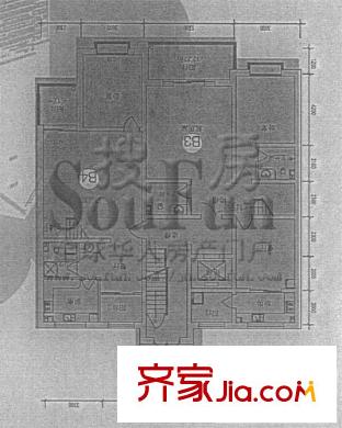燕東秀府戶型圖B3復(fù)式 4室2廳3衛(wèi)