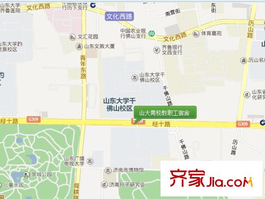 山大南校教職工宿舍交通圖 