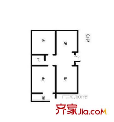 濟(jì)微路中建八局宿舍戶型圖2213 2室2廳1衛(wèi)1廚