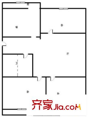 經(jīng)二緯九單位宿舍 3室 戶型圖