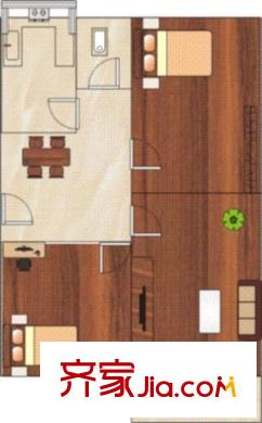 經(jīng)二緯九單位宿舍 3室 戶型圖
