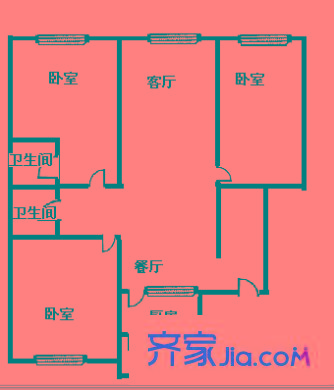 名人大第 3室 戶型圖