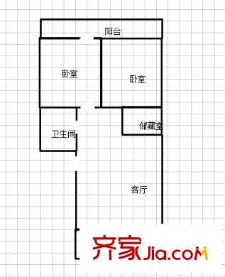 華信園 2室 戶型圖