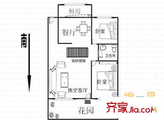 開元圣華山莊 7室 戶型圖