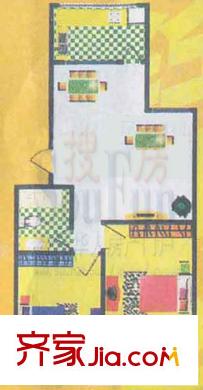 棗林陽(yáng)光花苑戶型圖2室1廳1衛(wèi)