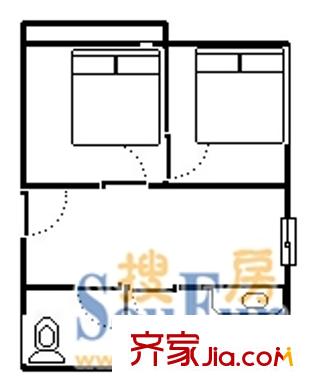 丁字山路單位宿舍 2室 戶型圖