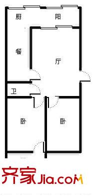 丁字山路單位宿舍 2室 戶型圖