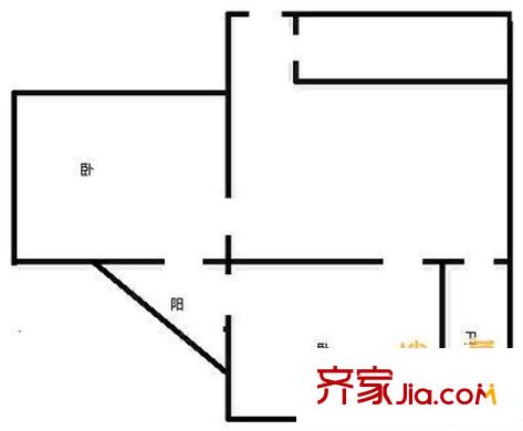 經(jīng)三緯七宿舍 2室 戶型圖