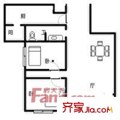 濟南 留園小區(qū) 3居室 戶型圖