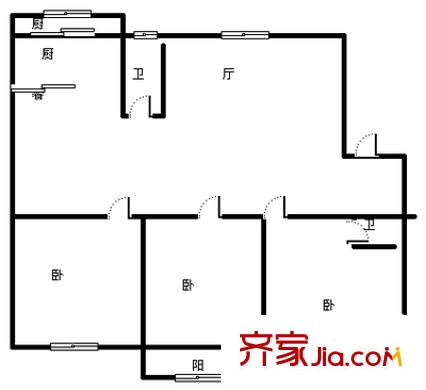 留園小區(qū) 2室 戶型圖