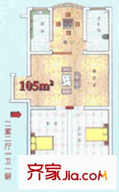 金泰花園戶型圖戶型圖 2室2廳1衛(wèi)1廚