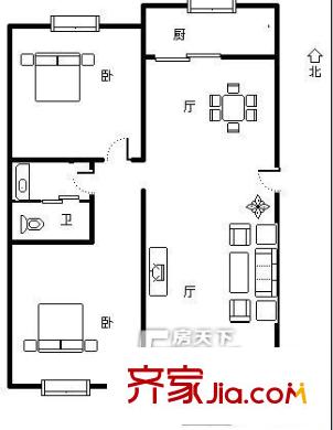 杏林苑 2居室 戶型圖