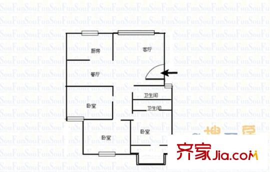 杏林苑 3室 戶型圖
