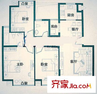 華信西區(qū) 3室 戶型圖