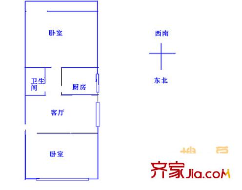 南圩子單位宿舍 2室 戶型圖