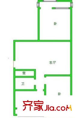 南圩子單位宿舍 2室 戶型圖