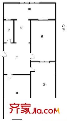 丁字山路單位宿舍 3居室 戶型圖