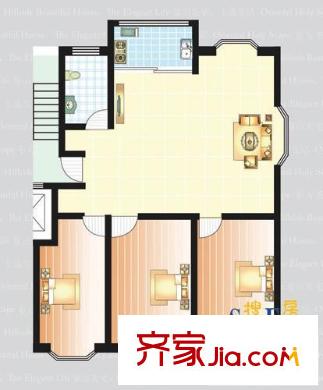 東方圣景戶型圖戶型F2 3室2廳1衛(wèi)