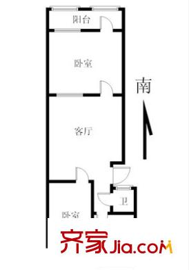 經(jīng)五緯六單位宿舍 2室 戶型圖
