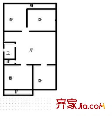經(jīng)五緯六單位宿舍 3室 戶型圖