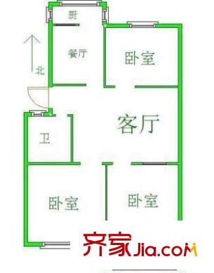 山大南路東段宿舍戶型圖山大南路東段單位宿舍 3室 戶型圖 3室2廳1衛(wèi)1廚
