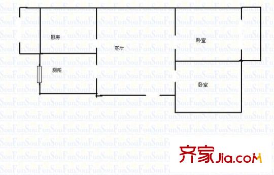 中光明街宿舍 2室 戶型圖