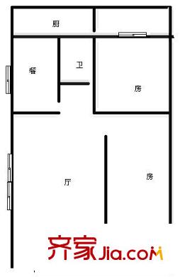 中光明街宿舍 2室 戶型圖